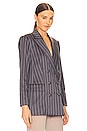 view 2 of 4 Aimee Relaxed Blazer in Charcoal Grey Pinstripe