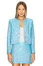 view 1 of 5 Cerise Collarless Jacket in Cloud Blue