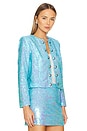 view 2 of 5 Cerise Collarless Jacket in Cloud Blue