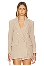 view 2 of 6 Riva Knit Double Breasted Blazer in Tan & Ivory
