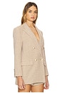 view 3 of 6 Riva Knit Double Breasted Blazer in Tan & Ivory