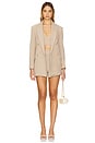 view 5 of 6 Riva Knit Double Breasted Blazer in Tan & Ivory