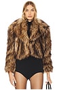 view 1 of 4 Aura Crop Faux Fur Coat in Tank & Black