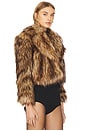 view 2 of 4 Aura Crop Faux Fur Coat in Tank & Black