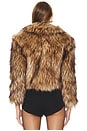 view 3 of 4 Aura Crop Faux Fur Coat in Tank & Black