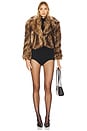 view 4 of 4 Aura Crop Faux Fur Coat in Tank & Black