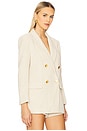 view 2 of 5 Riva Knit Double Breasted Blazer in White, Ivory, & Gold