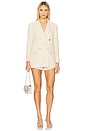 view 4 of 5 Riva Knit Double Breasted Blazer in White, Ivory, & Gold
