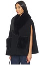 view 1 of 5 Chana Faux Fur Cape in Black