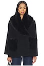 view 2 of 5 Chana Faux Fur Cape in Black