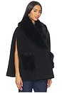view 3 of 5 Chana Faux Fur Cape in Black