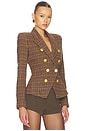 view 2 of 5 Bethany Structured Blazer in Dark Brown Multi Houndstooth