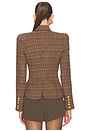 view 3 of 5 Bethany Structured Blazer in Dark Brown Multi Houndstooth