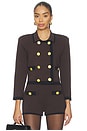 view 1 of 5 Janu Cont Trim Knit Jacket in Dark Brown & Black