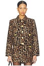 view 1 of 4 NYX クロップジャケット in Brown Multi Patch Leopard