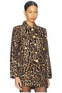 view 2 of 4 NYX クロップジャケット in Brown Multi Patch Leopard