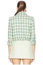 view 3 of 5 Jia Crop 3/4 Sleeve Jacket in Dusty Jade Multi Houndstooth