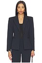 view 2 of 6 Therese Cinched Waist Blazer in Midnight & Ivory Pinstripe