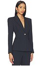 view 3 of 6 Therese Cinched Waist Blazer in Midnight & Ivory Pinstripe