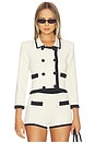 view 1 of 4 Janu Trim Knit Jacket in Vintage White & Black