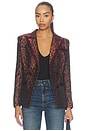 view 2 of 6 Kyomi Blazer in Tan Multi Java Leopard & Merlot Red