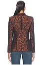 view 6 of 6 Kyomi Blazer in Tan Multi Java Leopard & Merlot Red