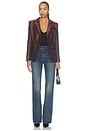 view 7 of 6 Kyomi Blazer in Tan Multi Java Leopard & Merlot Red