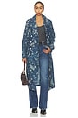 view 1 of 4 Bradley Linen Trench in Navy Floral Print