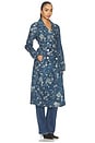 view 3 of 4 Bradley Linen Trench in Navy Floral Print