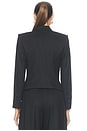 view 5 of 6 Misa Short Single Button Blazer in Black & Grey Pinstripe