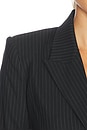 view 7 of 6 Misa Short Single Button Blazer in Black & Grey Pinstripe