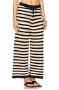 view 2 of 6 PANTALON EN MAILLE GAELLE in Black & Natural Stripe