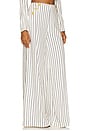 view 2 of 6 Kingston Wide Leg Pant in Vintage White & Black Pinstripe