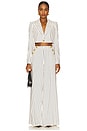 view 5 of 6 Kingston Wide Leg Pant in Vintage White & Black Pinstripe