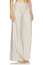 view 2 of 6 Allanah Mid Rise Trouser in Grey & Tan Pinstripe
