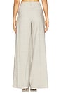 view 4 of 6 Allanah Mid Rise Trouser in Grey & Tan Pinstripe