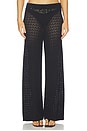 view 1 of 6 Gaelle Pointelle Knit Pant in Black
