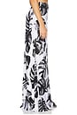 view 3 of 6 Zeta Long Skirt in Black & White Palm Leaves