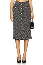 view 1 of 6 Tai Snap Midi Skirt in Black & Ecru
