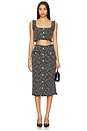 view 5 of 6 Tai Snap Midi Skirt in Black & Ecru