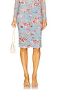 view 1 of 6 Isodora Mesh Midi Skirt in Light Blue Tapestry Floral