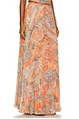 view 2 of 6 Torin Pleated Maxi Skirt in Orange & Light Blue Traditional Paisley