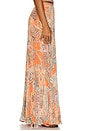 view 3 of 6 Torin Pleated Maxi Skirt in Orange & Light Blue Traditional Paisley