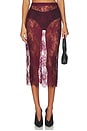 view 1 of 6 Makena Lace Pencil Skirt in Dark Port