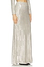 view 2 of 6 Sequin Zeta Long Skirt in Silver Sequin Swirl