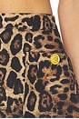 view 6 of 6 Cyra Low Rise Mini Skirt in Brown Multi Patch Leopard