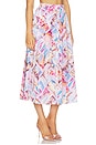 view 2 of 6 Seina Midi Skirt in Light Pink Multi Small Postcard Print