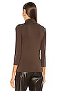 view 3 of 4 Turtleneck 3/4 Sleeve Top in Espresso