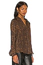 view 2 of 4 Nina Long Sleeve Blouse in Brown Croc