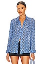 view 1 of 4 Nina Blouse in Blue Multi Paloma Snake